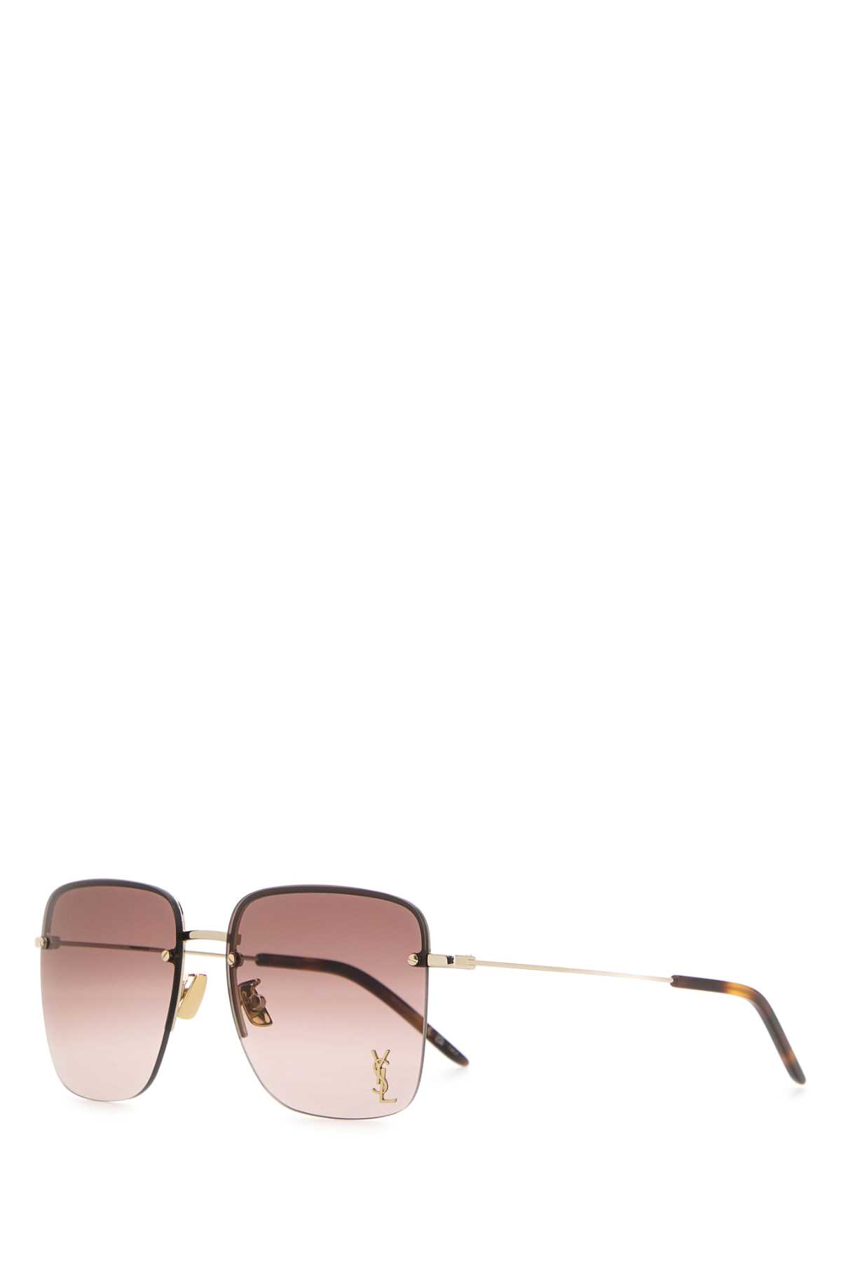 Shop Saint Laurent Silver Metal Sl 312 Sunglasses In Ltglgltgldgrbrow