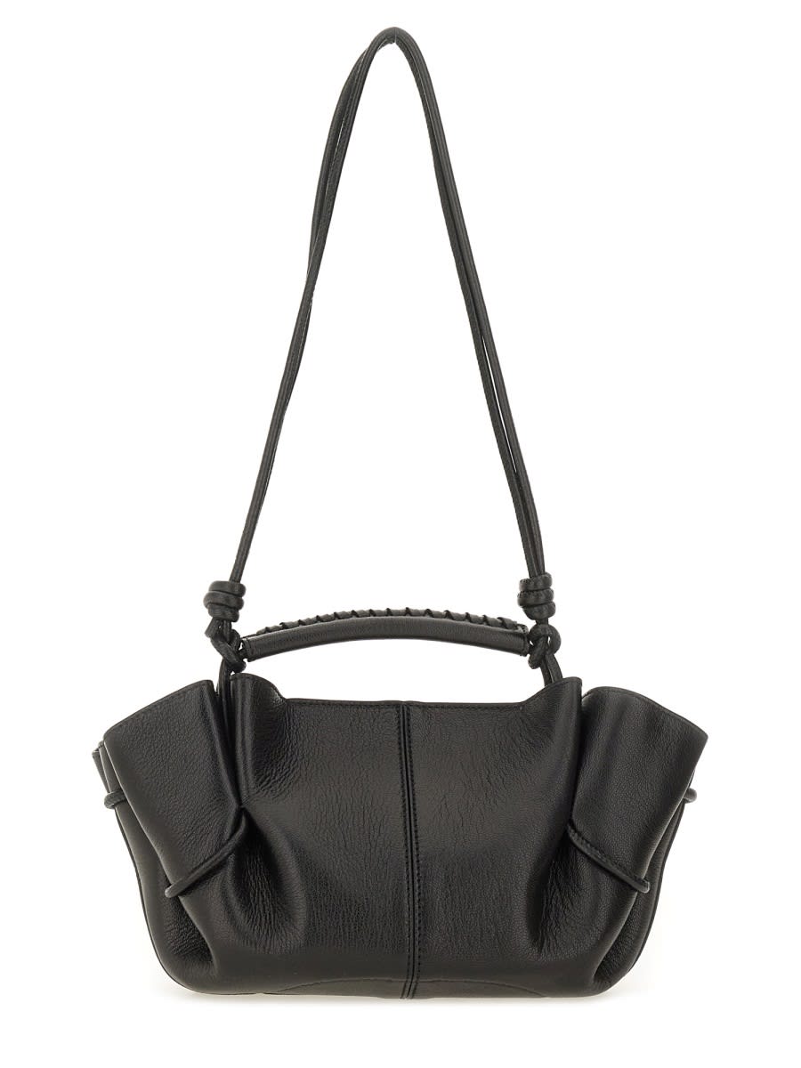 Hereu Shoulder Bag With Adjustable Strap And Knots In Black