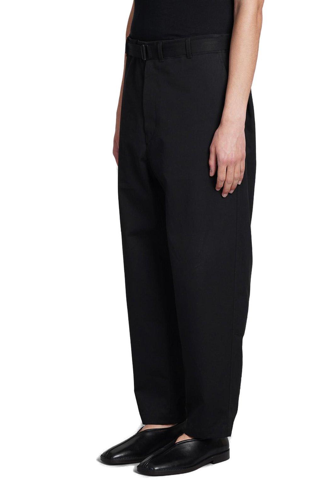 Shop Lemaire Strap-detailed Cropped Trousers In Black