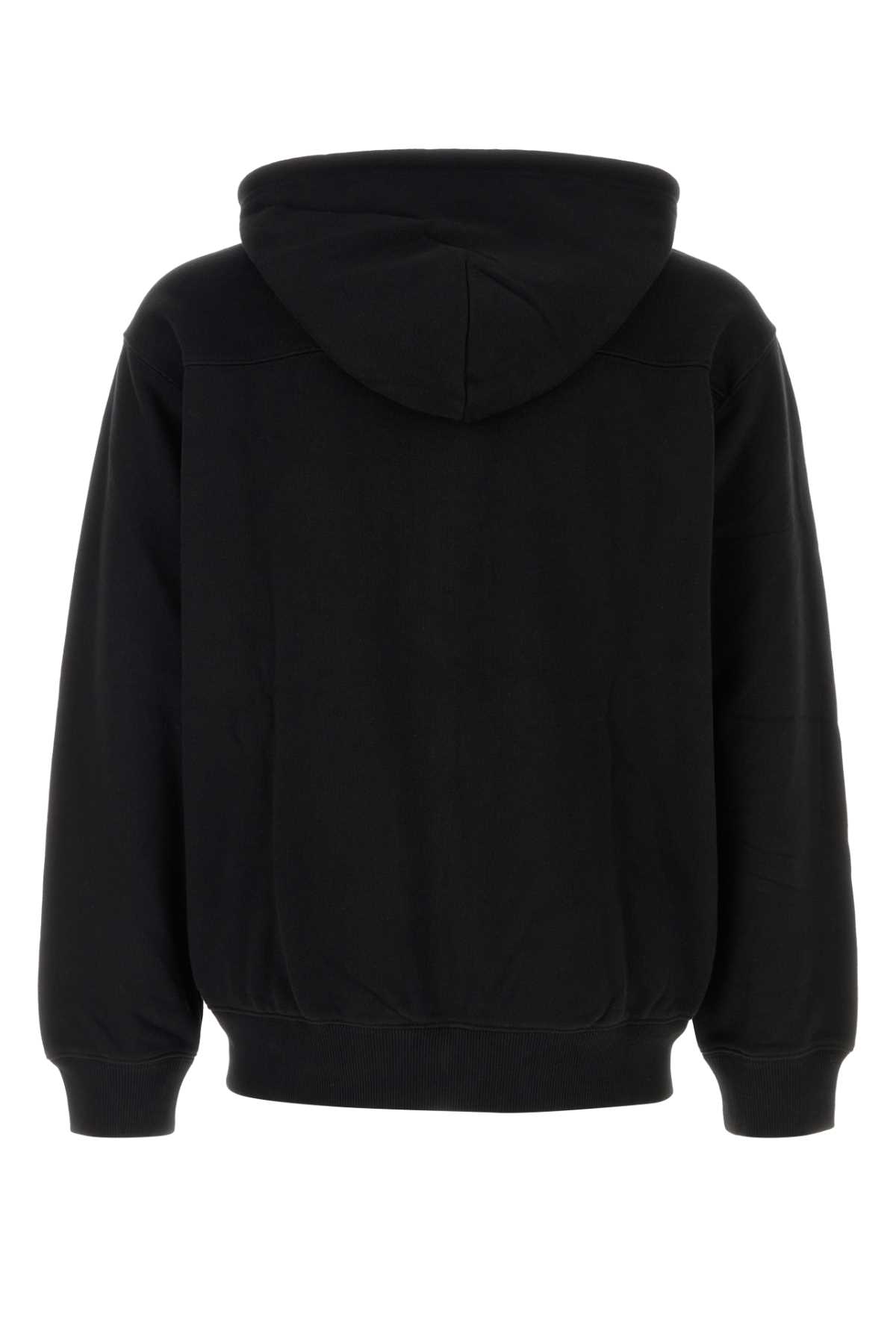 CARHARTT BLACK COTTON BLEND HOODED ELDON SWEAT JACKET