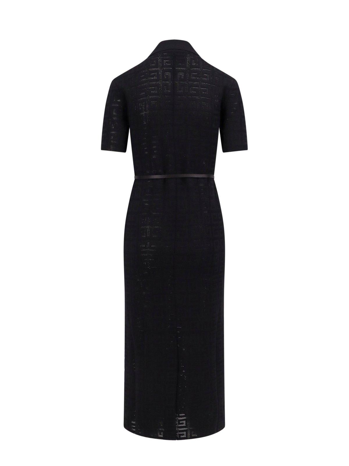 Shop Givenchy Voyou 4g Jacquard Polo Dress In Black