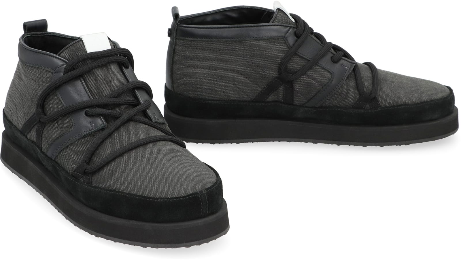 Volta Canvas Mid-top Sneakers In Grey