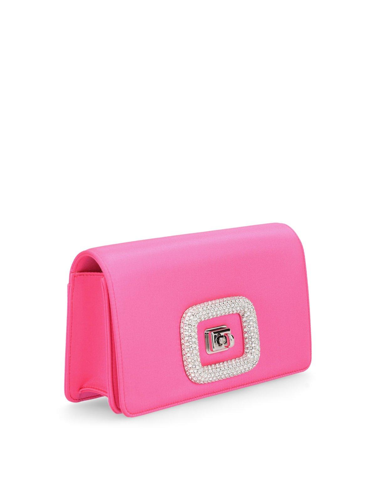 Roger Vivier Viv Choc Mini Clutch Bag In Pink