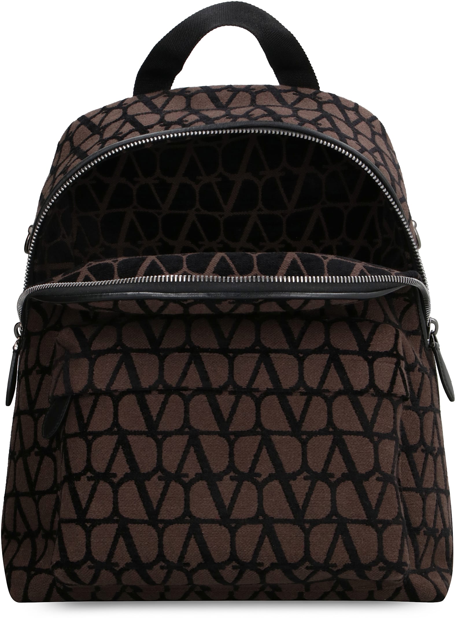 Valentino Toile Iconographe Fabric Backpack In Brown