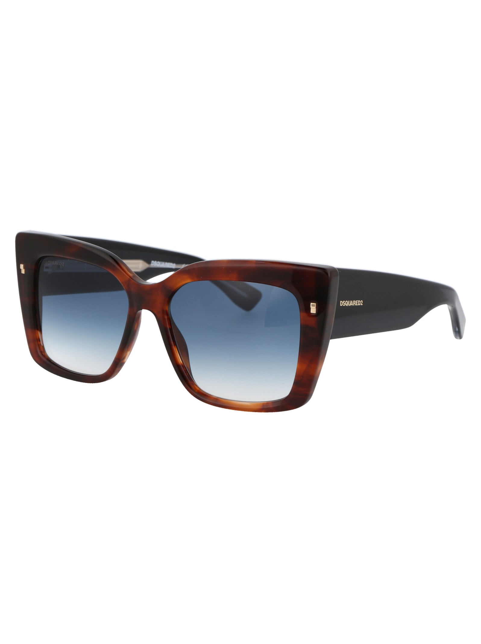 Shop Dsquared2 D2 0017/s Sunglasses In Ex408 Brown Horn