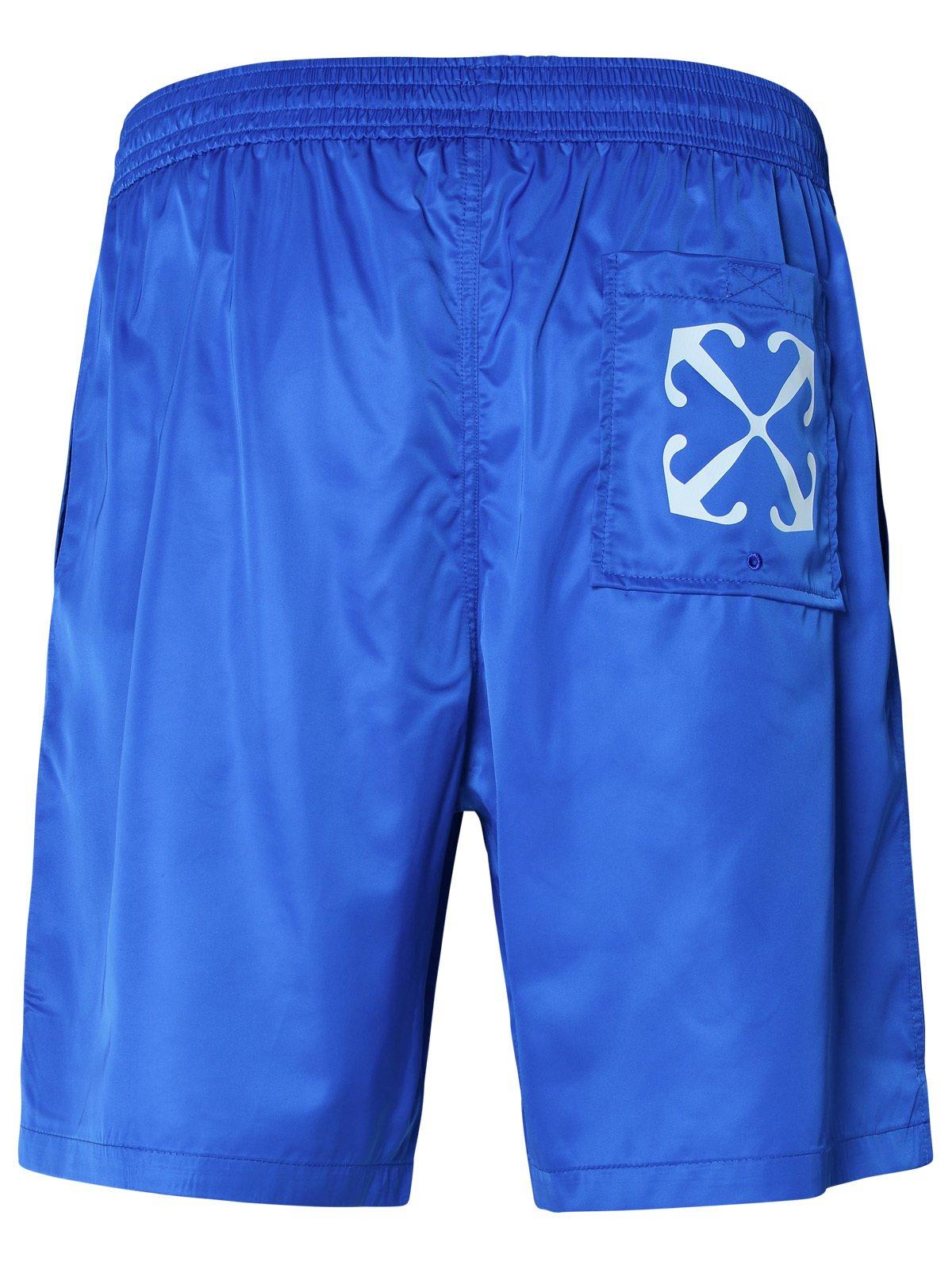 Shop Off-white Arrows-print High Waist Swim Shorts In Blu Navy