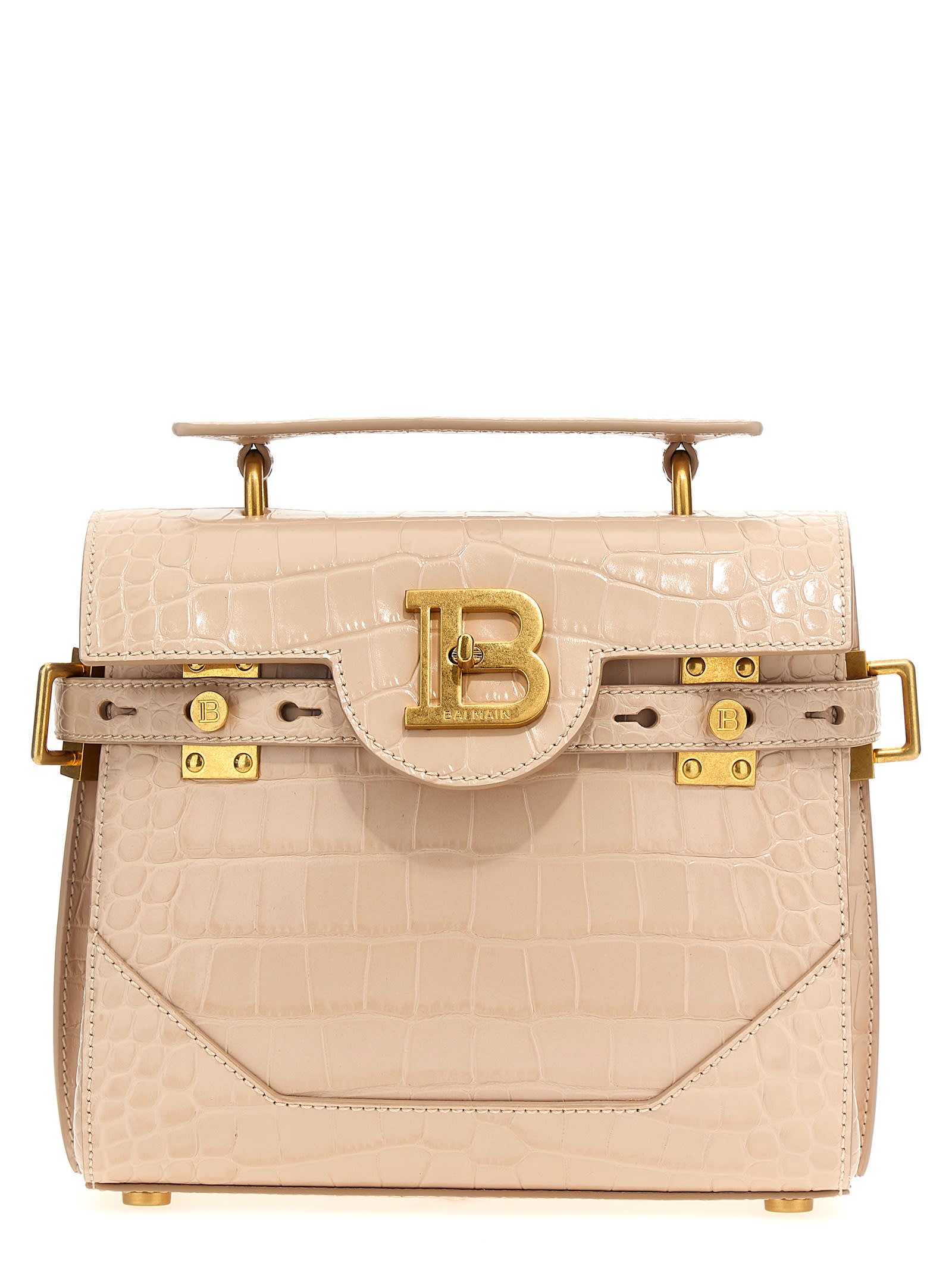 Shop Balmain B-buzz 23 Handbag In Beige