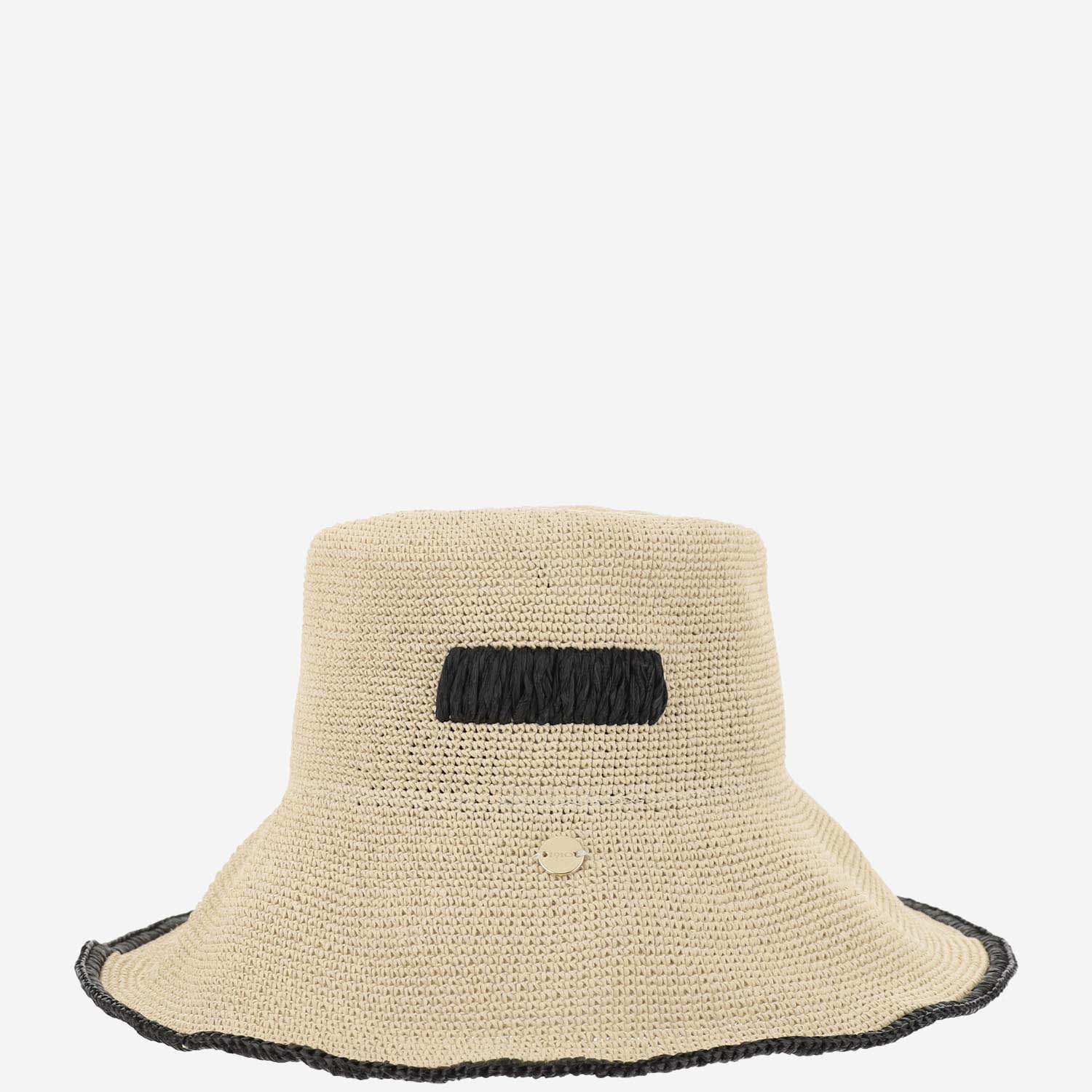 Shop Filippo Catarzi Paper And Viscose Hat With Logo In Beige