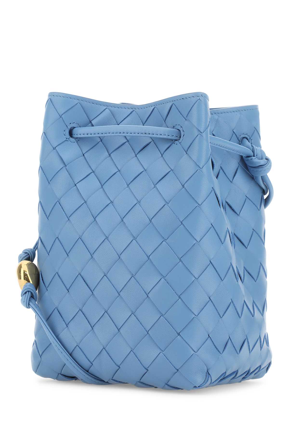 Bottega Veneta Cerulean Blue Leather Bucket Bag In Azzurro