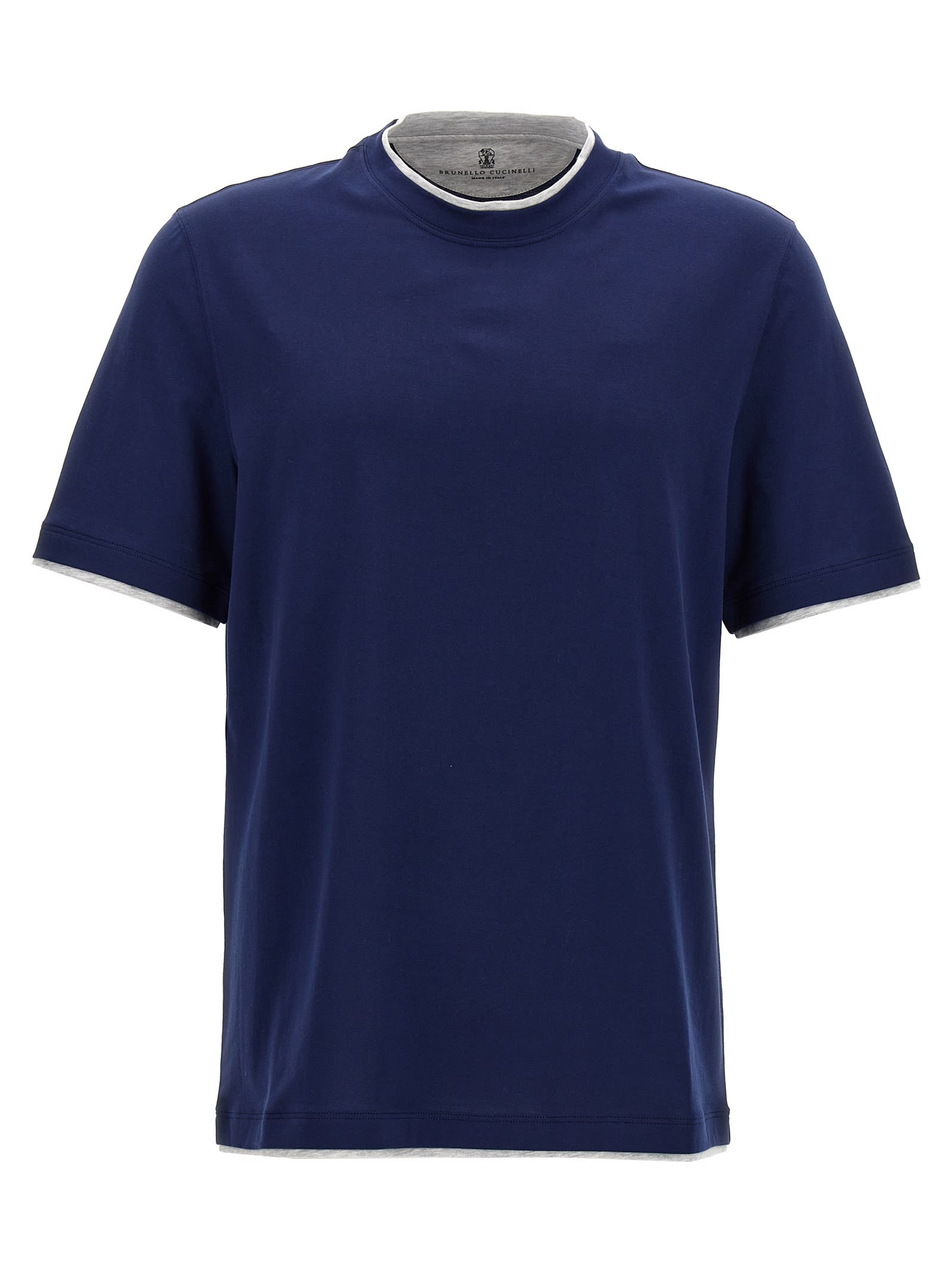 Shop Brunello Cucinelli Layered T-shirt In Blue