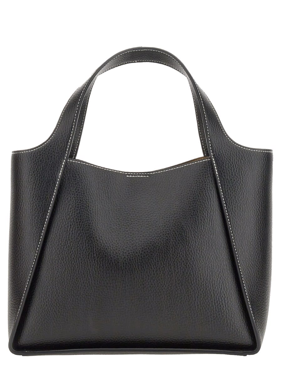 Stella Mccartney Structured Shoulder Bag With Double Handle In Black
