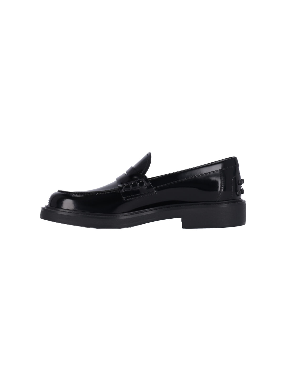 Tod's Mustard Gomma 20l Moccasins With Grommet-accented Heel In Black