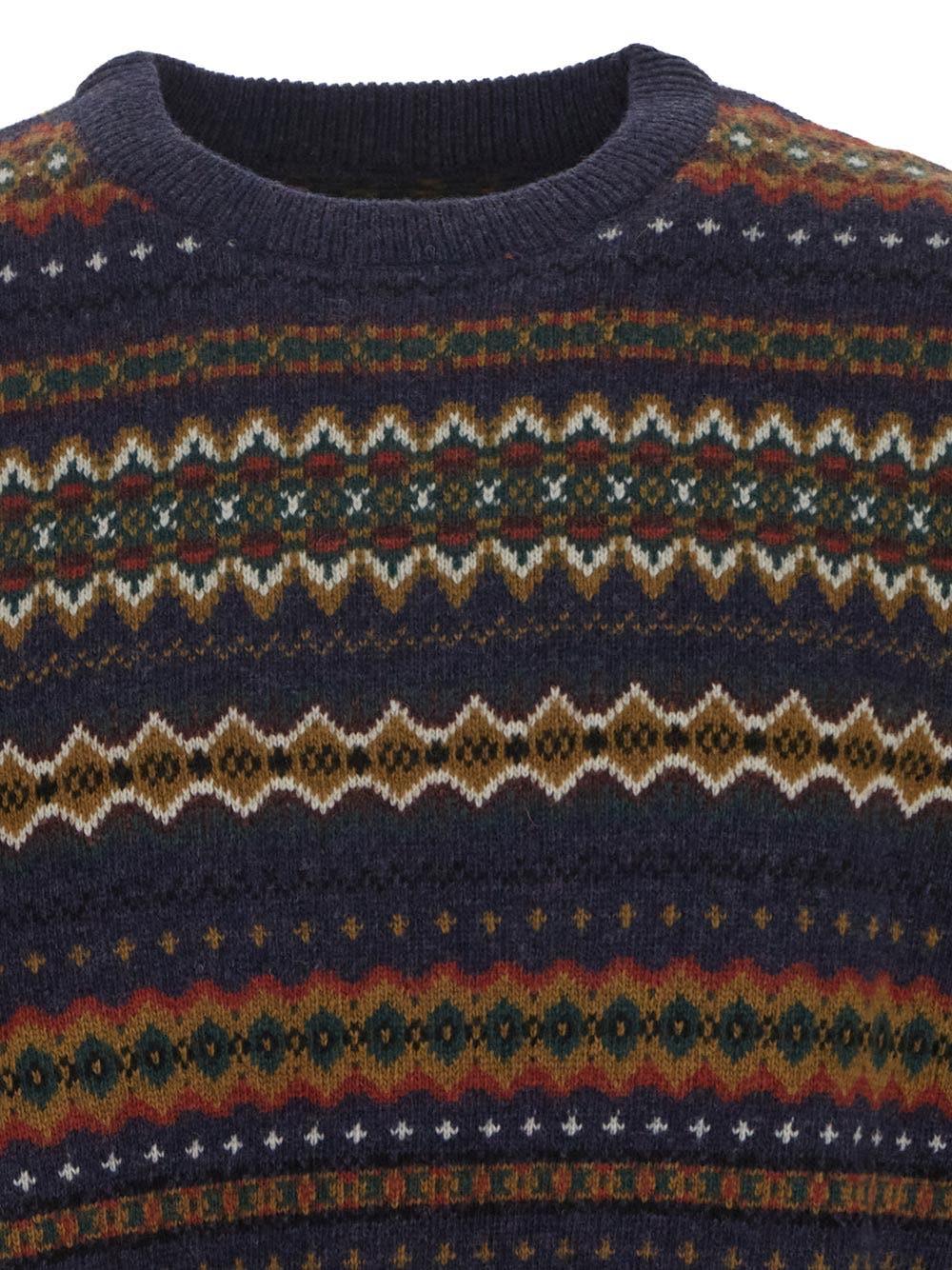 Barbour Isle Crew Jumper In Navy Marl