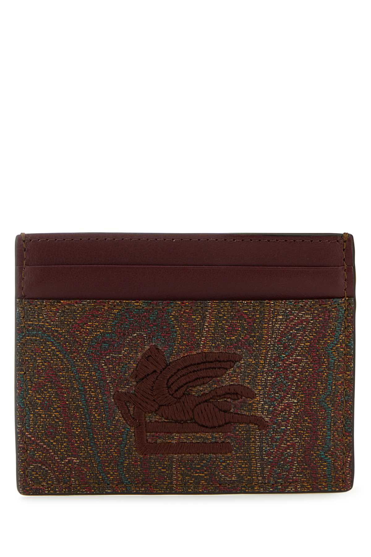 Etro Multicolor Canvas And Leather Card Holder