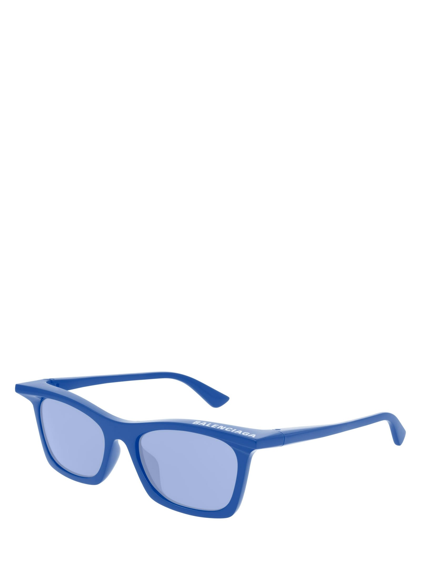 Shop Balenciaga Bb0099s Blue Sunglasses