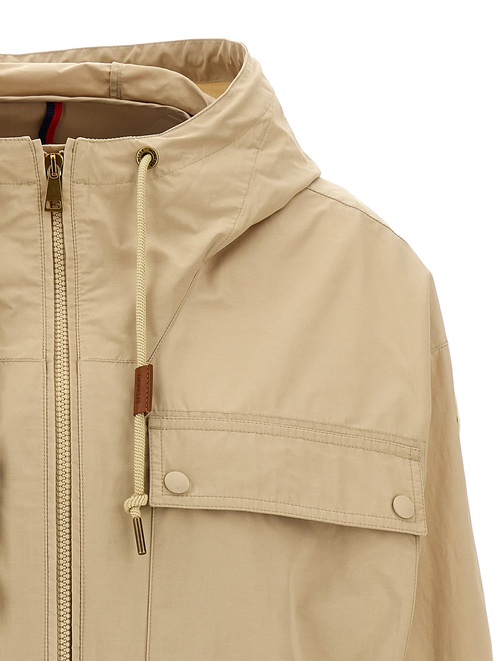 Shop Moncler Sauvan Parka In Beige