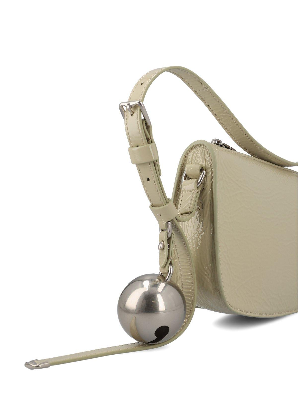Burberry Light Green Shield Mini Shoulder Bag In Neutrals
