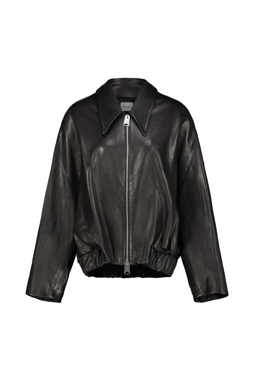 Khaite Odin Zip-front Leather Jacket In Black