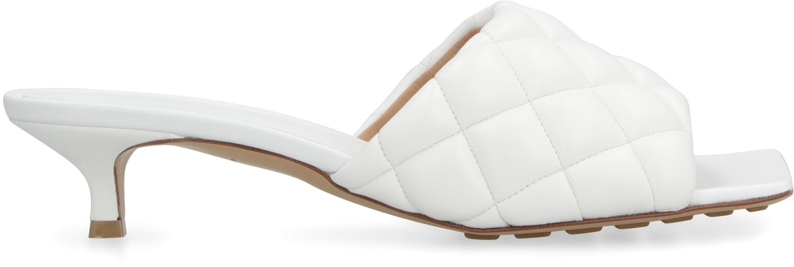 Shop Bottega Veneta Padded Leather Sandals In White