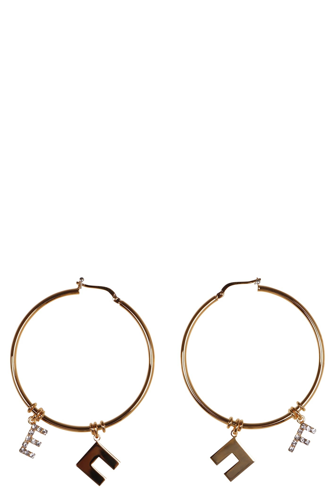 ELISABETTA FRANCHI LOGO HOOP EARRINGS