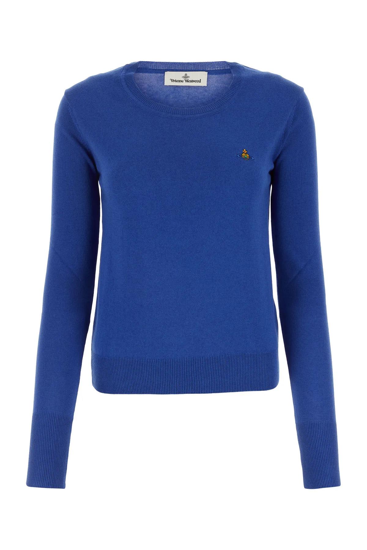 Shop Vivienne Westwood Electric Blue Cotton Blend Bea Sweater