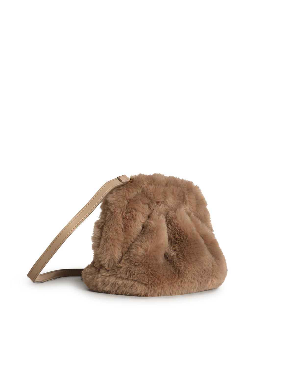 Shop Themoirè Gea Teddy Beige Sorona Bag