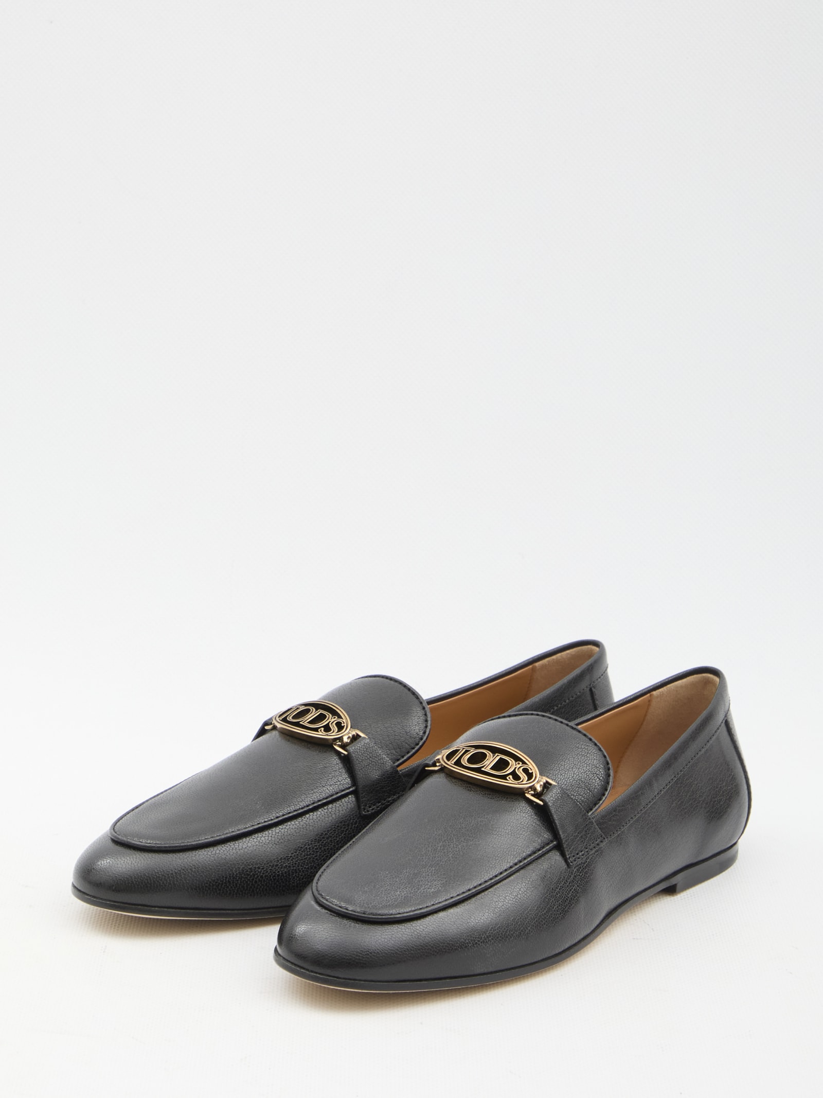 Shop Tod's Leather Loafers In Black