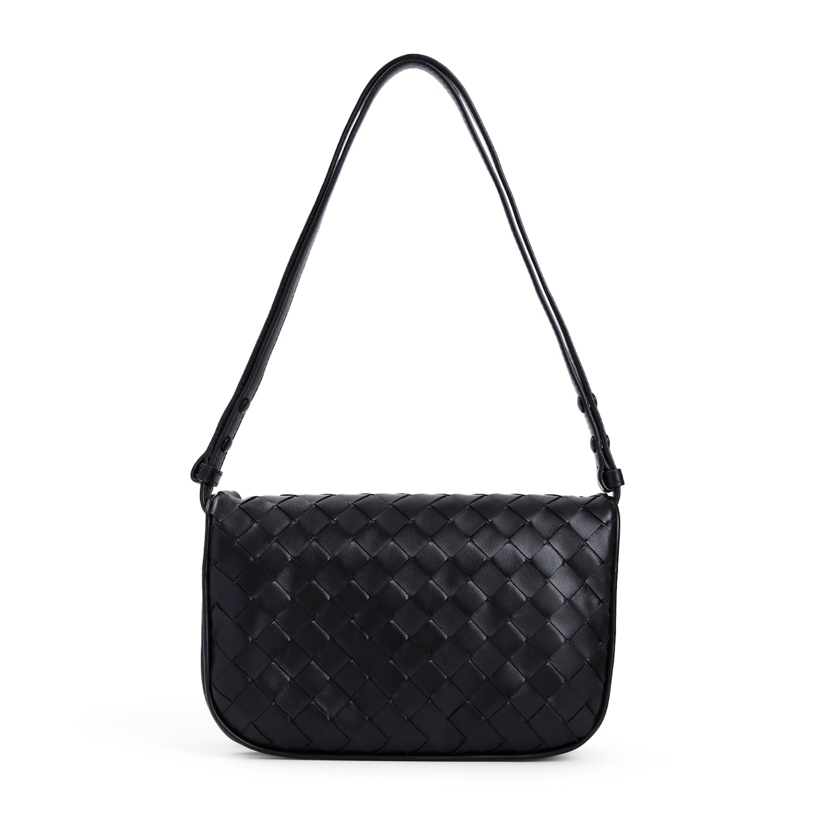 Shop Bottega Veneta Intrecciato Puff Pouch In Black Space