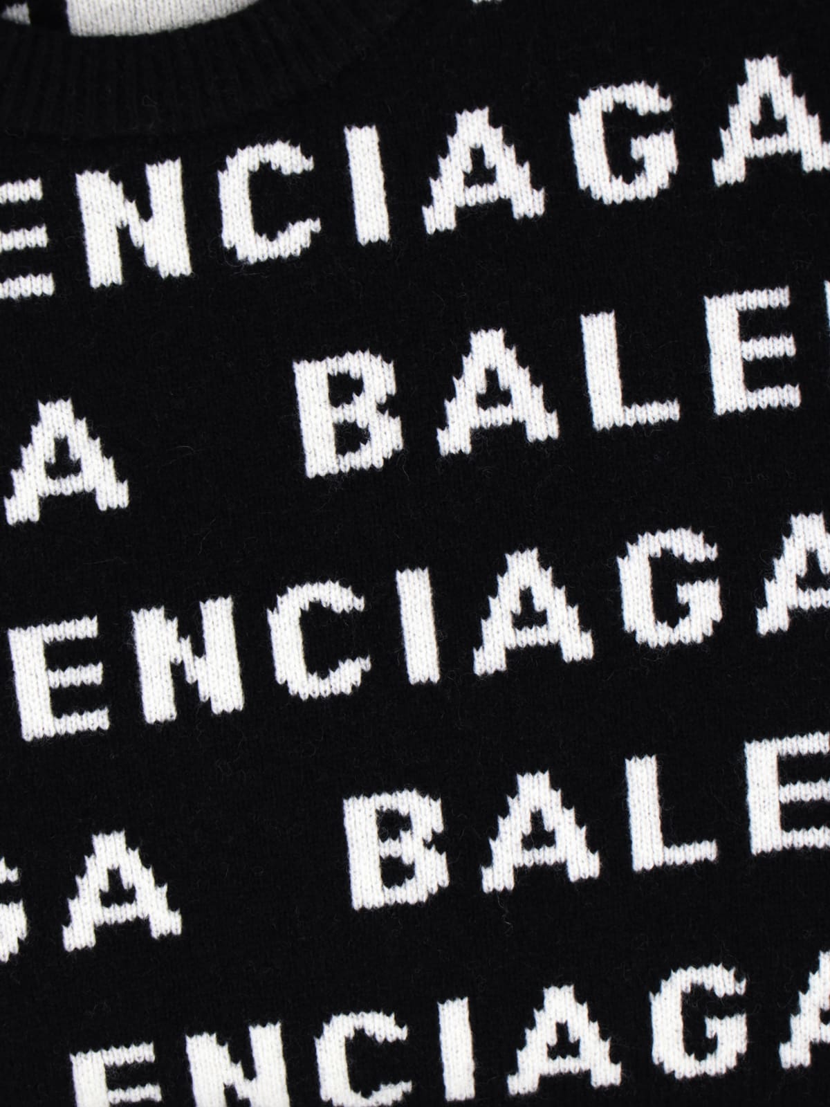 Shop Balenciaga All-over Logo Sweater In Black