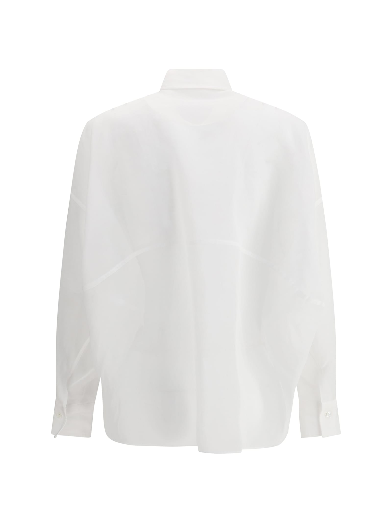Brunello Cucinelli Semi-transparent Shirt In White