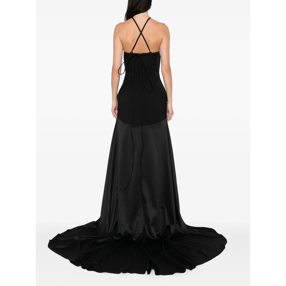 Solace London Draped Statment Halterneck Ophelia Maxi Dress In Black