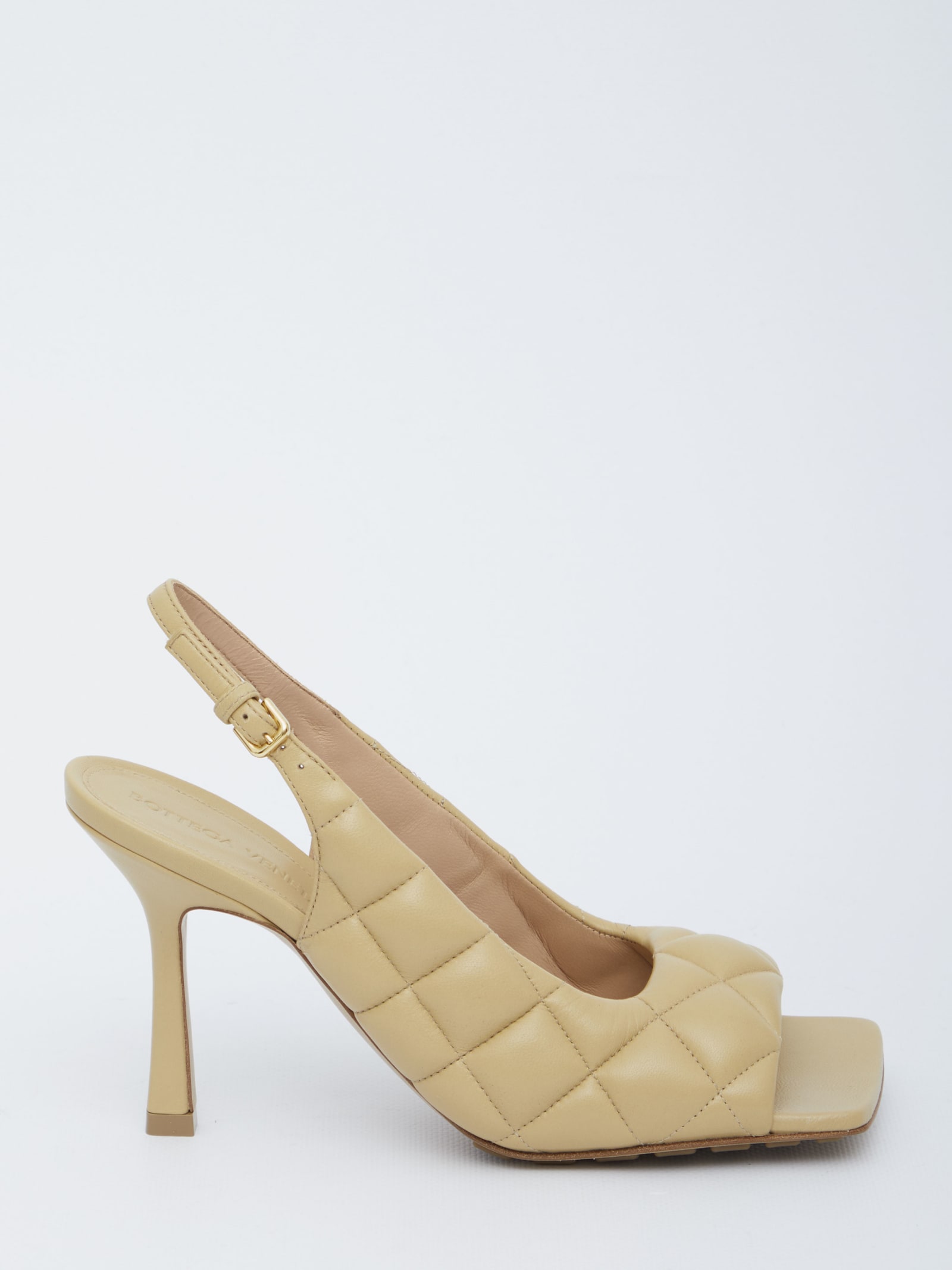 Bottega Veneta Padded Leather Slingback Sandals In Beige