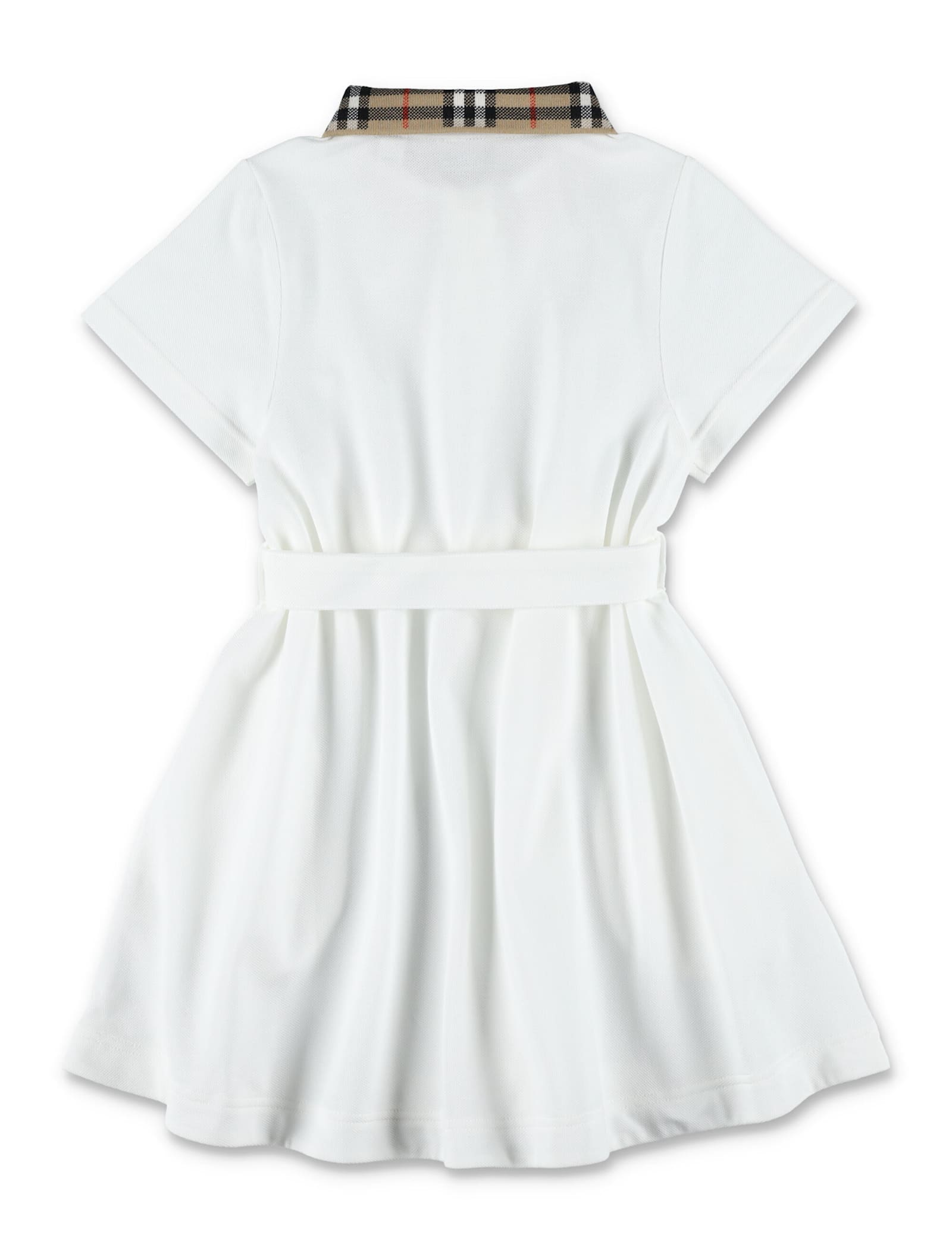 Burberry Check Cotton Polo Dress In White