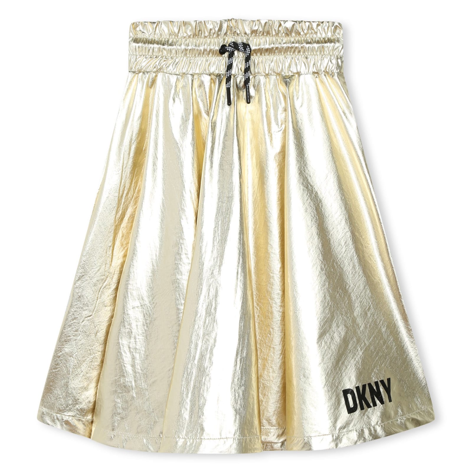 Shop Dkny Skirt With Logo In Gold