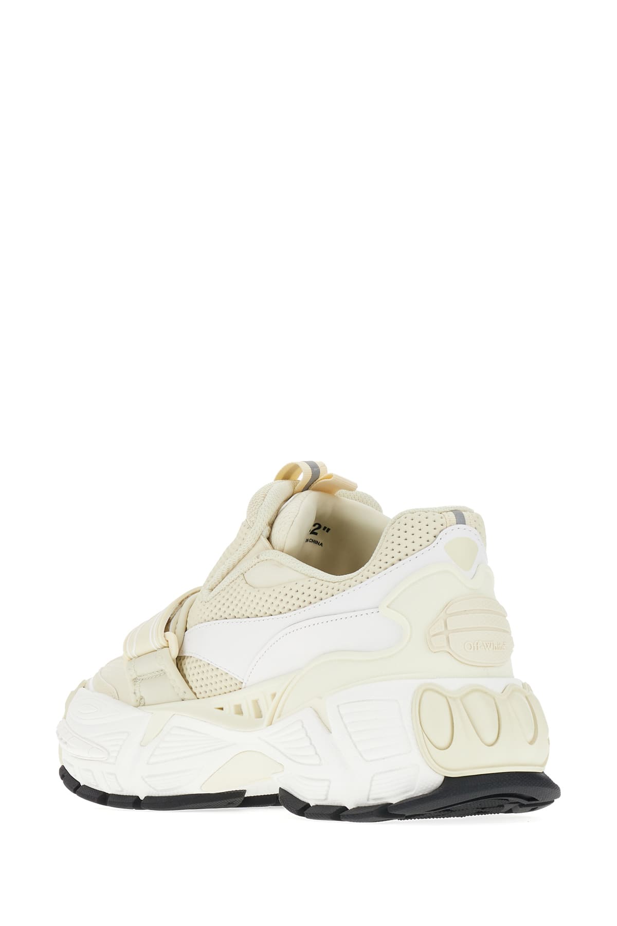 Shop Off-white Two-tone Leather And Mesh Glove Sneakers In 0161