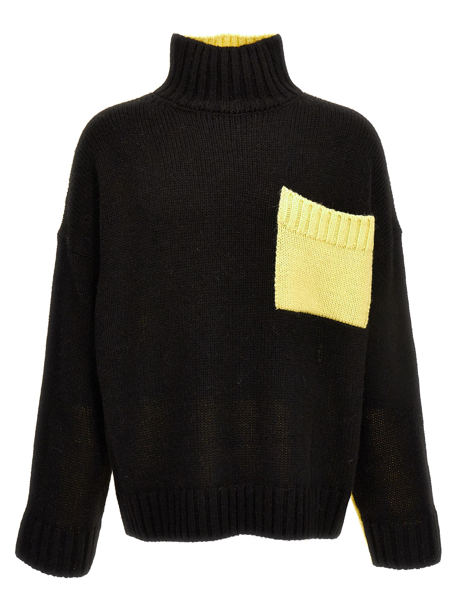 JW ANDERSON LOGO EMBROIDERY TWO-COLOR SWEATER