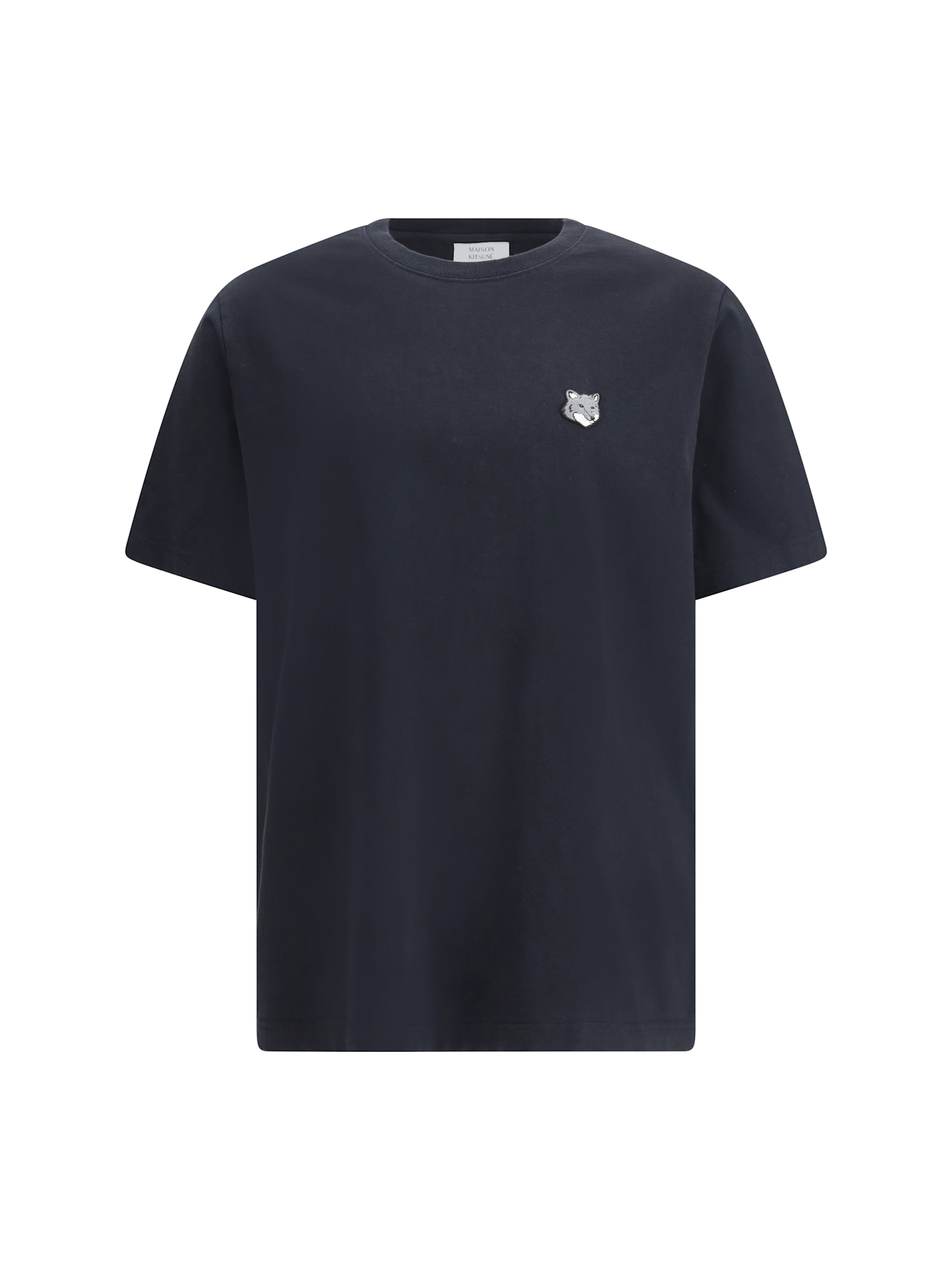 Maison Kitsuné Fox-head Embroidered T-shirt In Blue