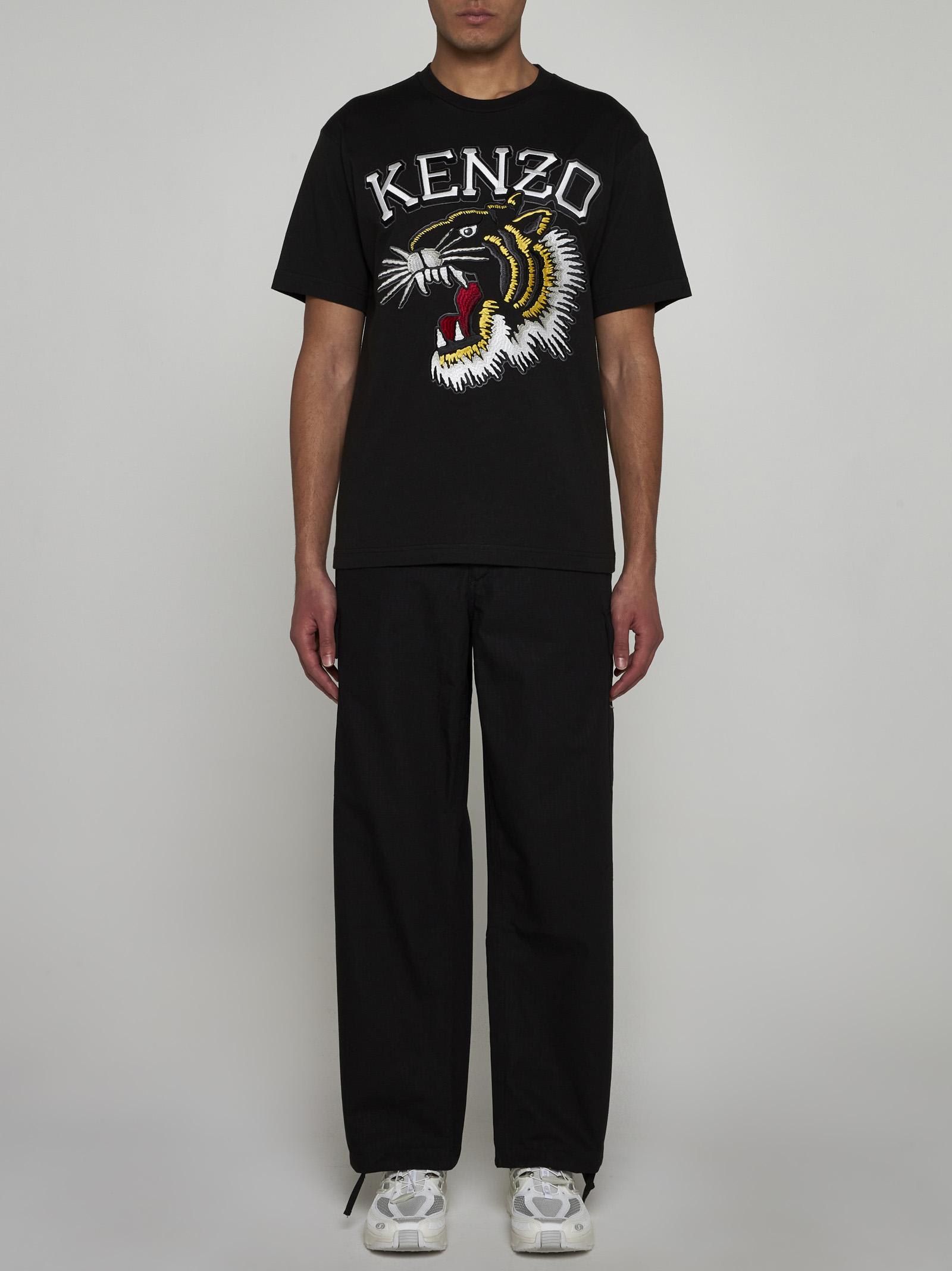 Shop Kenzo Tiger Cotton T-shirt In J Noir