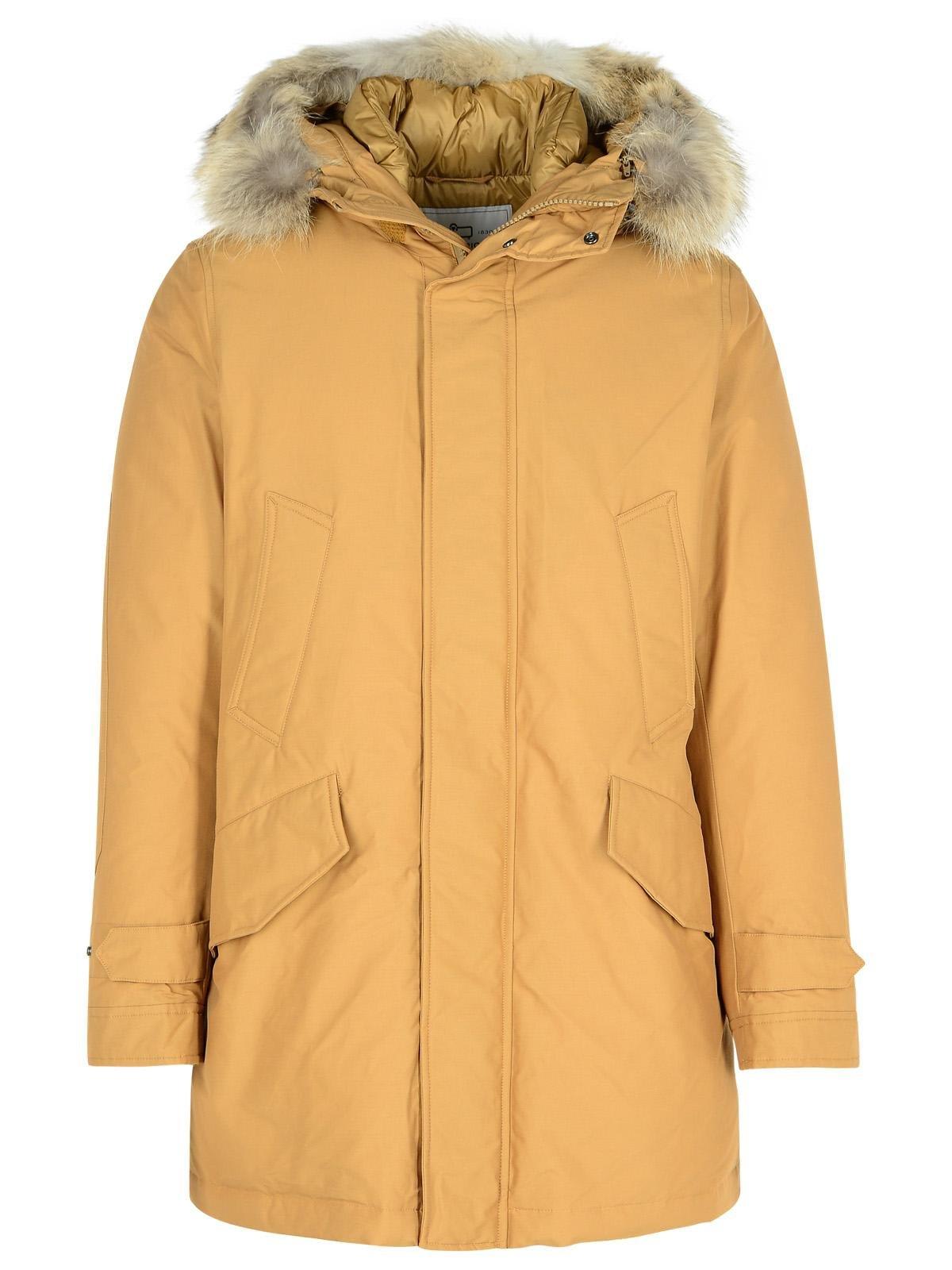 Shop Woolrich Fur Trim Polar Parka In Gold Kaki