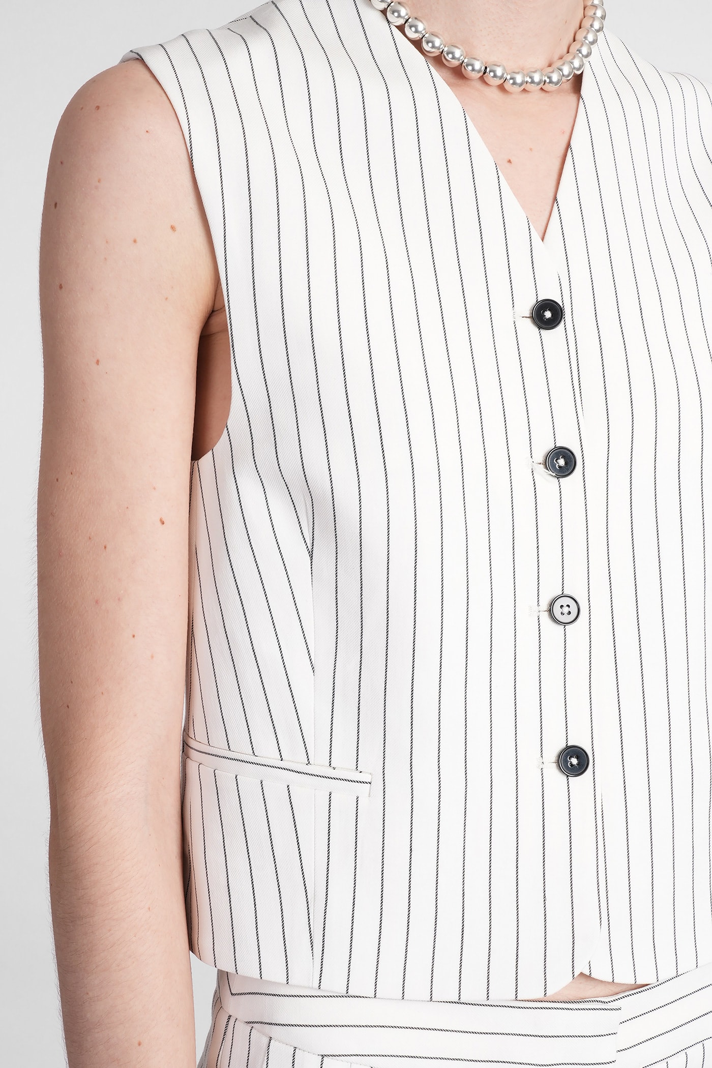 Loulou Studio Vanua Vest In White Viscose In White