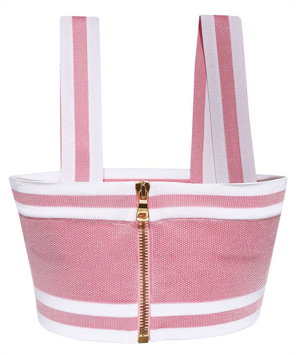 Balmain Knitted Viscosa-blend Top In Pink