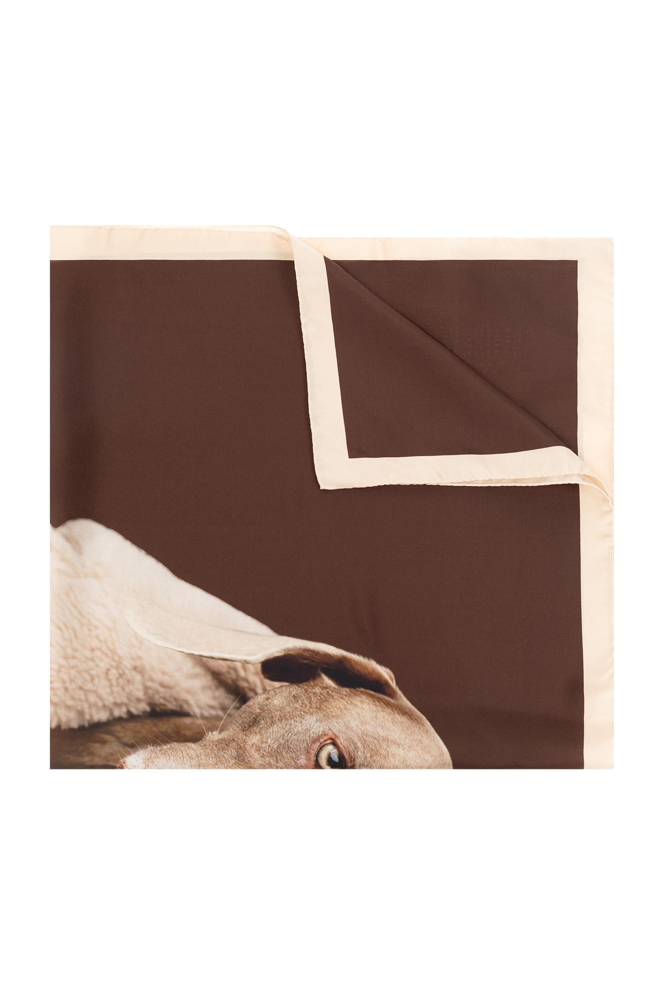 Max Mara 90cm Silk Animal Print Scarf In Cuoio