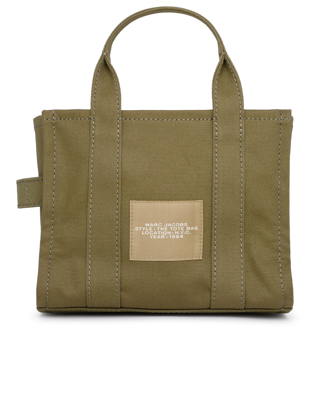 Shop Marc Jacobs Cotton Mini Tote Bag In Slate Green