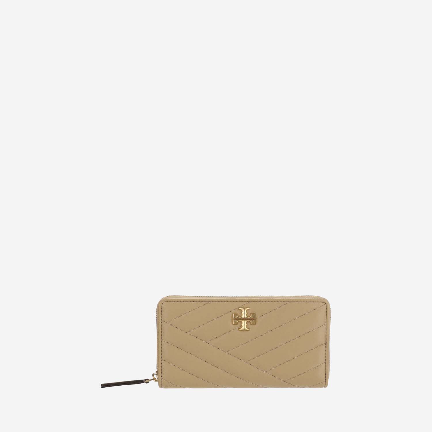 Shop Tory Burch Continental Kira Leather Wallet In Beige