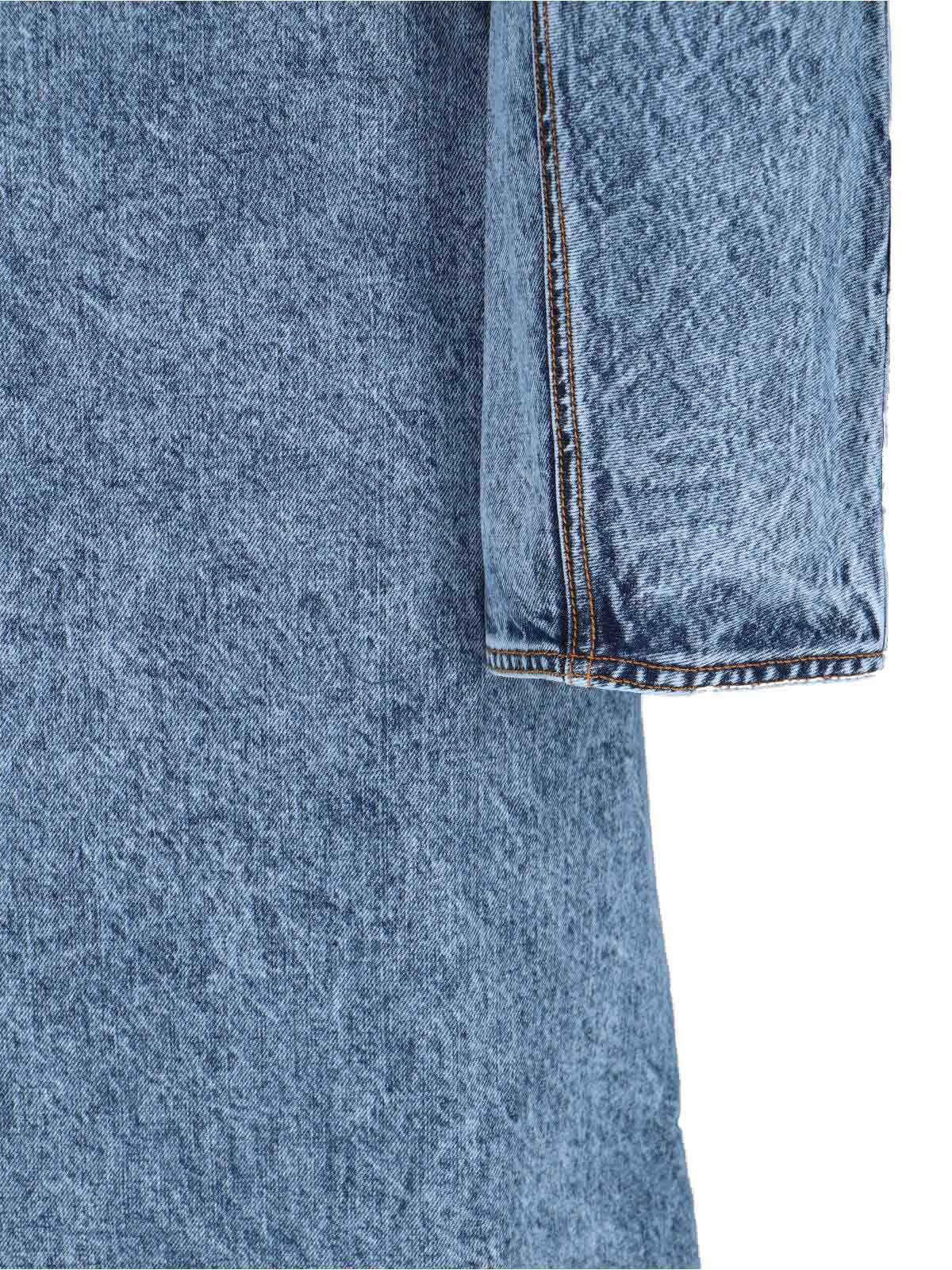 Alaïa Spiral Denim Trench In Blue