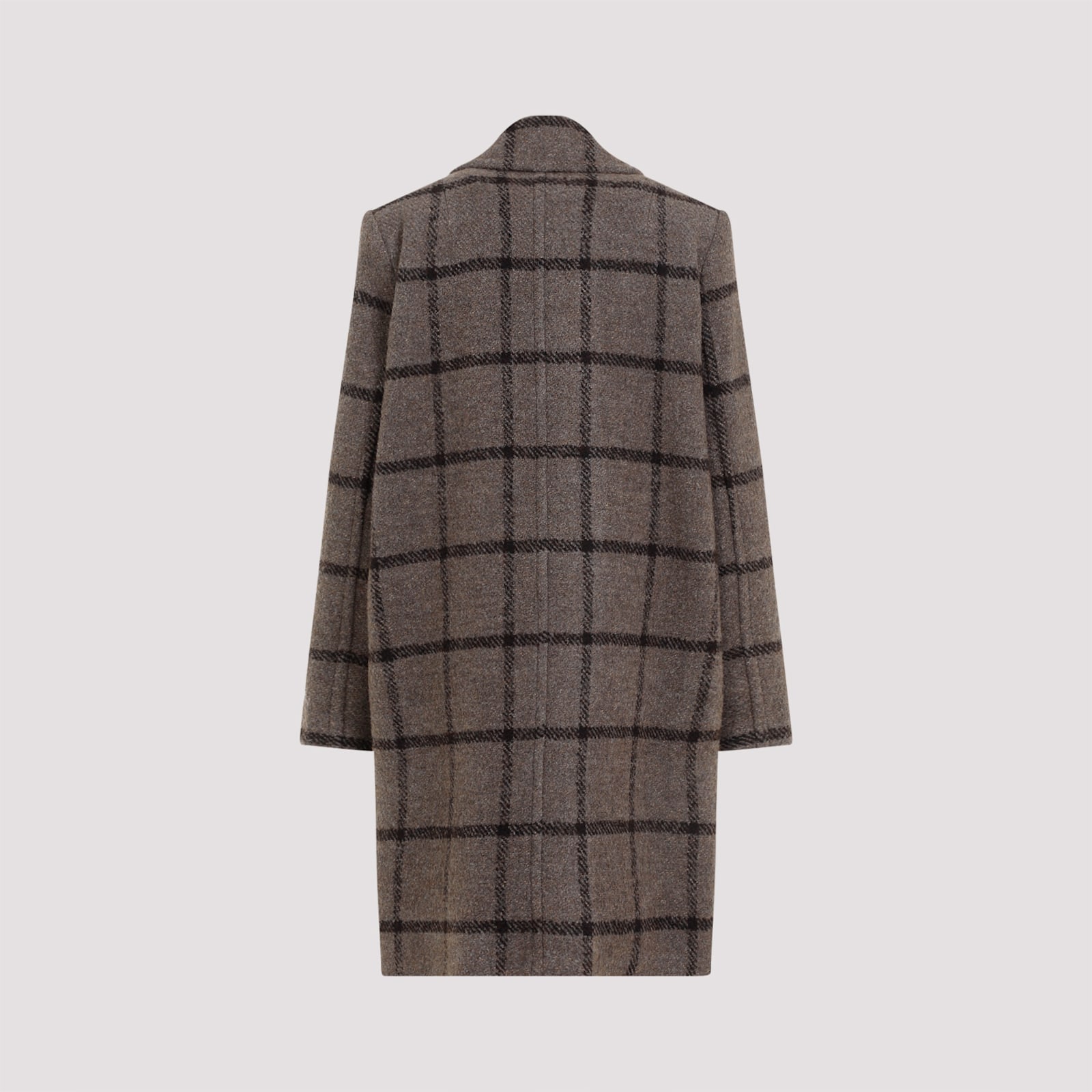 Shop Patou Soft Tailored Coat In Gray Checkerboard