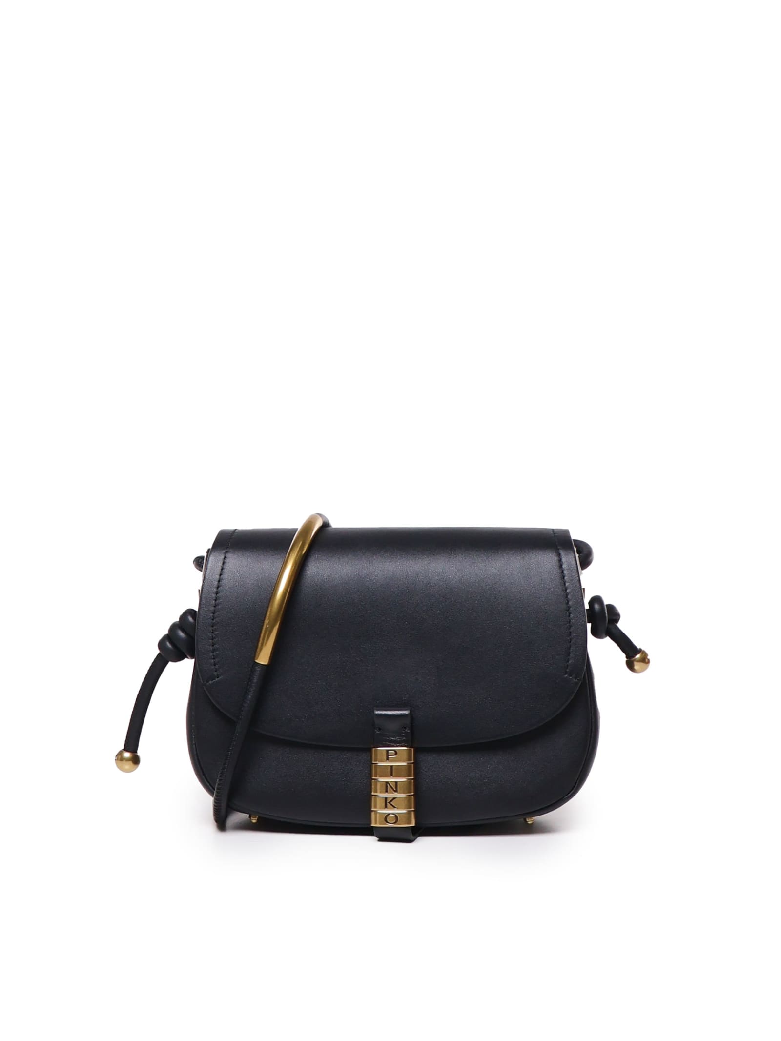 Shop Pinko Shoulder Bag In Leather In Black