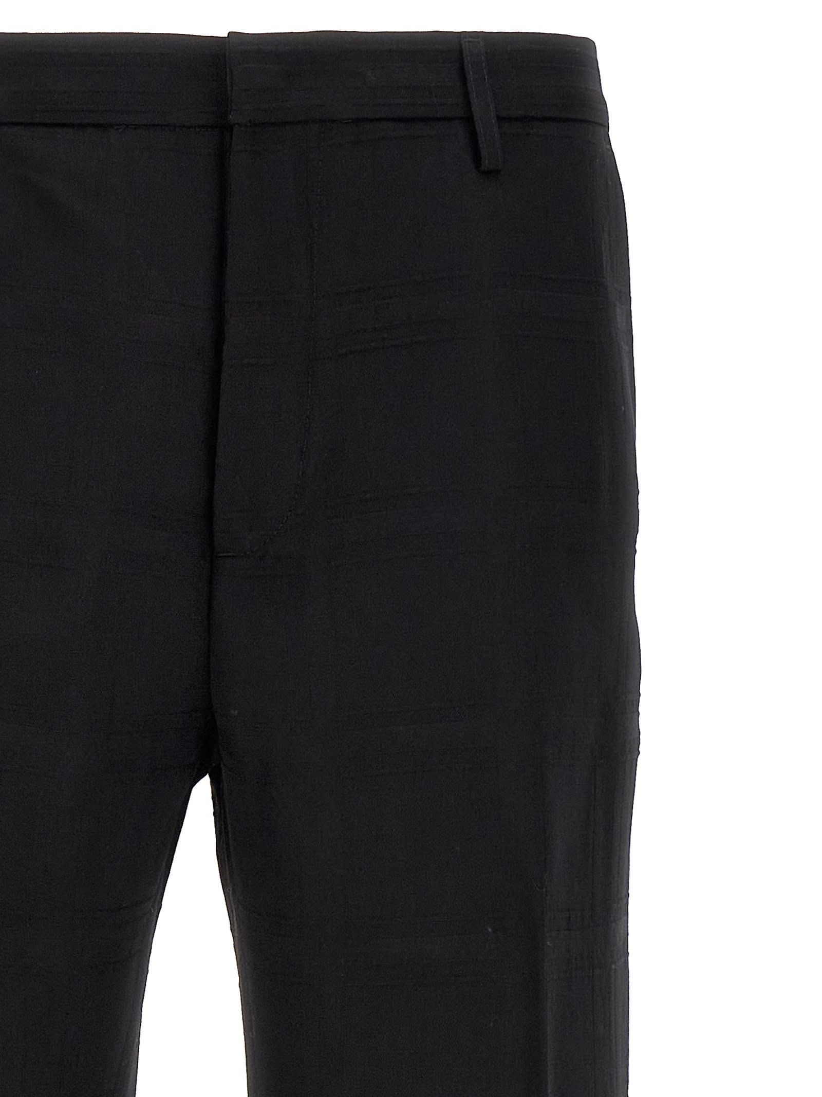 Shop Etro Check Wool Trousers In Black