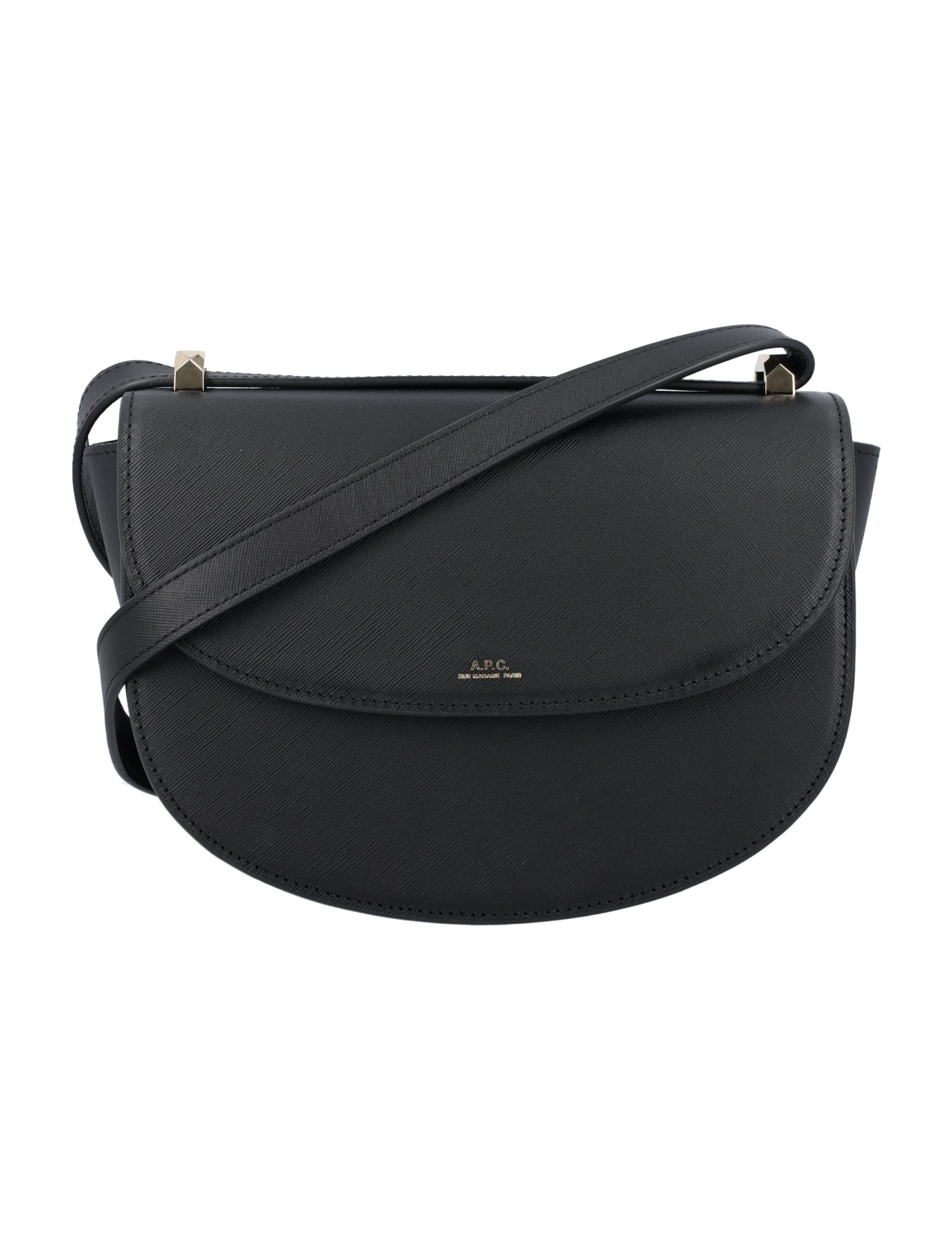 Shop Apc Genève Saffiano Bag In Black