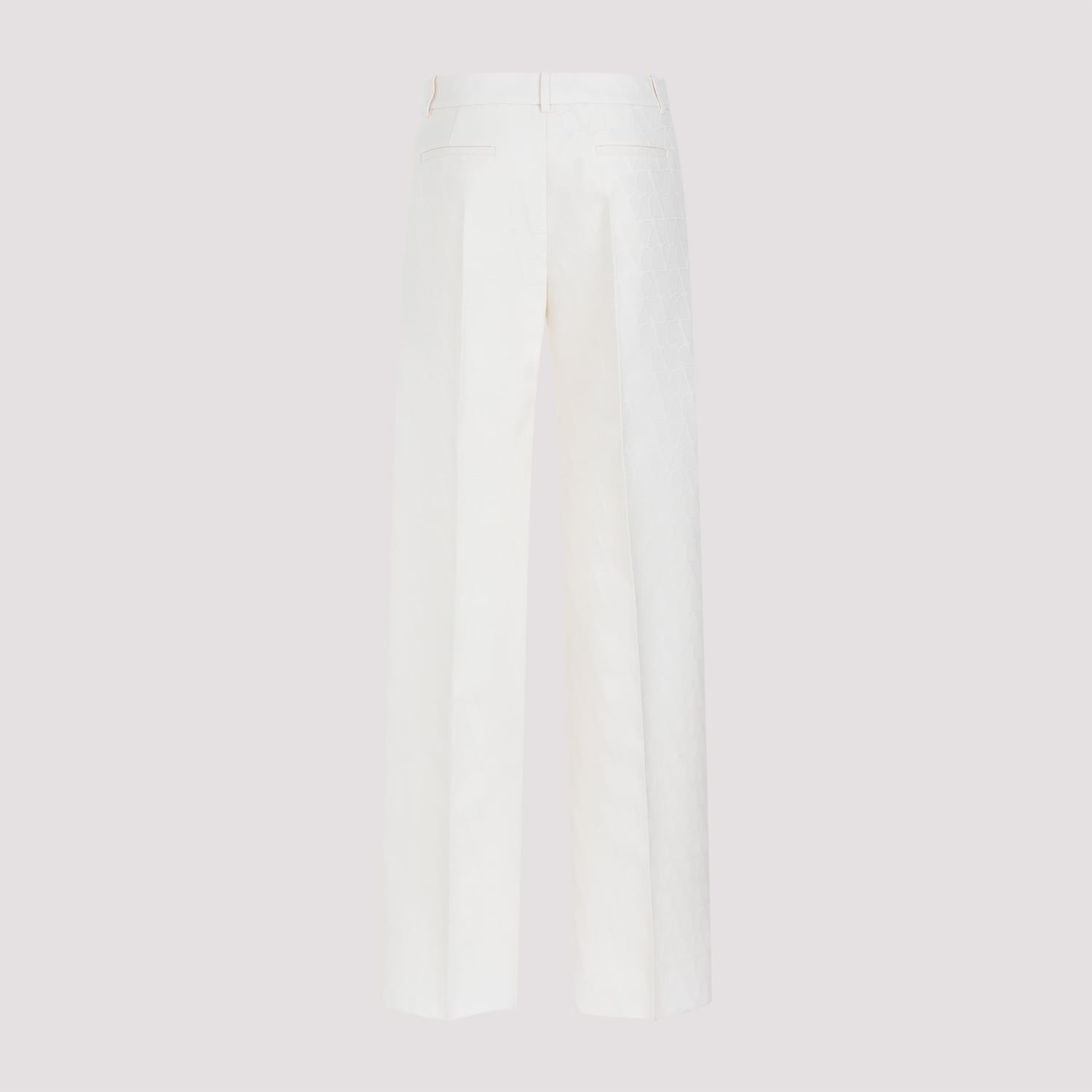 Shop Valentino Crepe Pants In Avorio